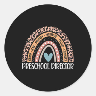 Director 100th Day Of School Principal Rainbow  Classic Round Sticker