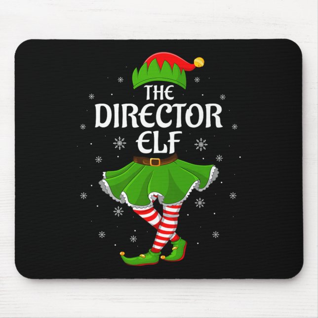 Director Elf Christmas Family Girls Women Elf Squa Mouse Mat (Front)
