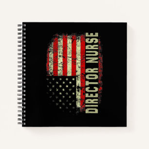 Director Nurse 4th Of July US Flag Patriotic Nurse Notebook