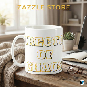Director of Chaos Funny Office Humor & Parenting Coffee Mug