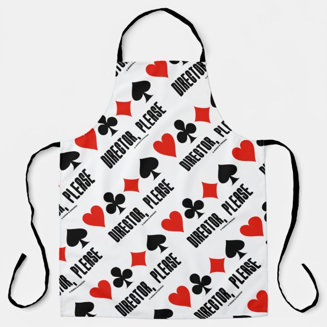 Director, Please Four Card Suits Bridge Game Apron (Front)