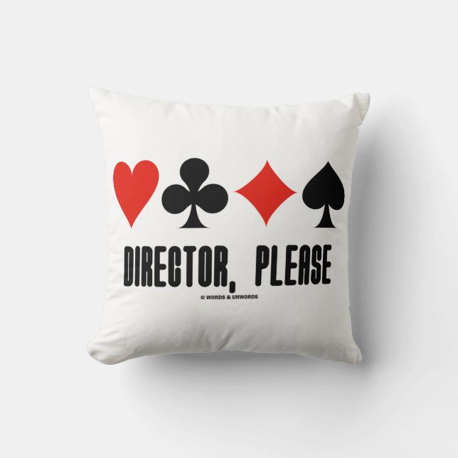 Director, Please (Four Card Suits Bridge Game) Cushion (Front)
