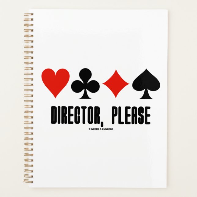 Director, Please Four Card Suits Bridge Game Planner (Front)