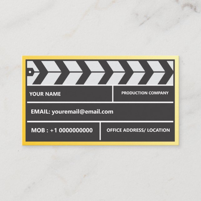 Director Producer Clapper  Business Card (Front)