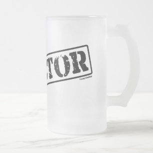 Director Stamp Frosted Glass Beer Mug