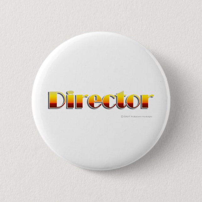 Director (Text Only) 6 Cm Round Badge (Front)