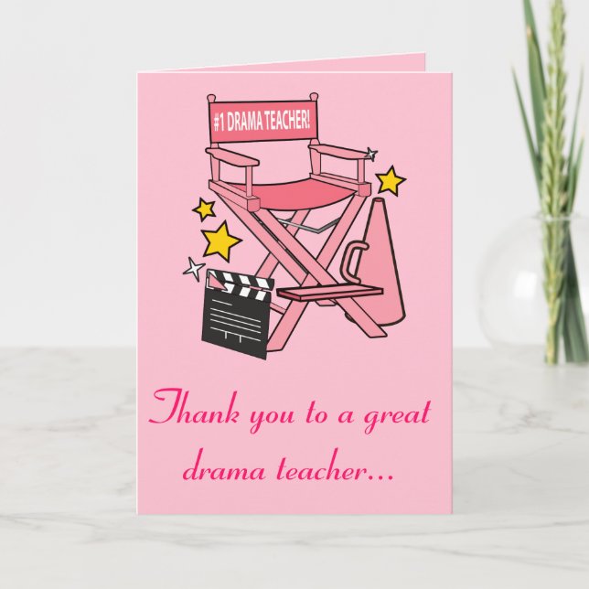Director's Chair: Number One Drama Teacher Card (Front)