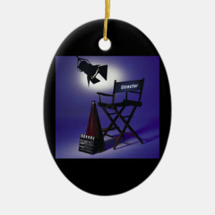 Director's Slate, Chair & Stage Light 2 Ceramic Tree Decoration