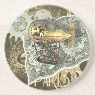 Dirigible Air Tour Sandstone Coaster