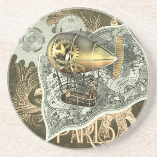Dirigible Air Tour Sandstone Coaster