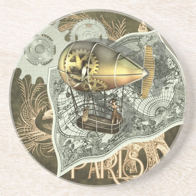 Dirigible Air Tour Sandstone Coaster (Front)