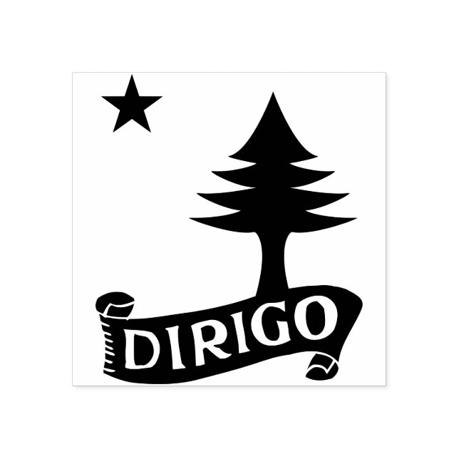 Dirigo / 1901 Maine Flag Rubber Stamp (Imprint)