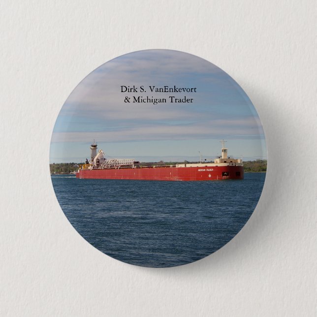 Dirk S. VanEnkevort & Michigan Trader button (Front)