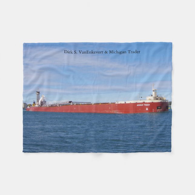Dirk S. VanEnkevort & Michigan Trader Fleece Blanket (Front (Horizontal))