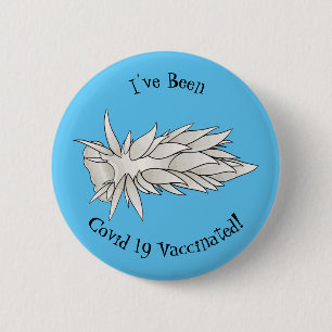 Dirona albolineata nudibranch cartoon illustration 6 cm round badge
