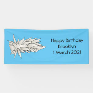 Dirona albolineata nudibranch cartoon illustration banner