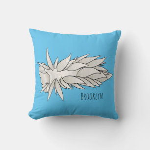 Dirona albolineata nudibranch cartoon illustration cushion