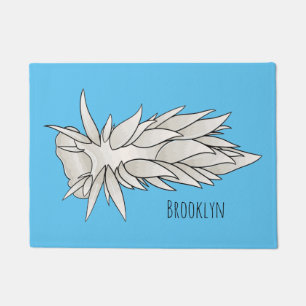 Dirona albolineata nudibranch cartoon illustration doormat