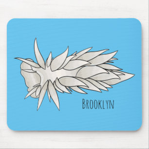 Dirona albolineata nudibranch cartoon illustration mouse mat