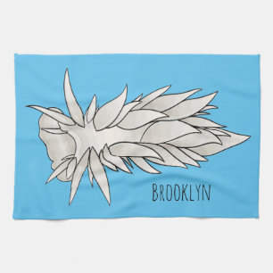 Dirona albolineata nudibranch cartoon illustration tea towel