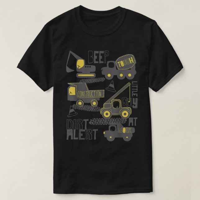 Dirt Alert Excavator Driver Backhoe Construction T T-Shirt (Design Front)