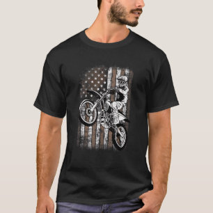 Dirt Bike  4th Of July  Boys Moto Biker Men Kids T-Shirt