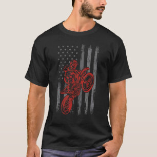 Dirt Bike  4th Of July  Boys Moto Biker Men Kids T-Shirt