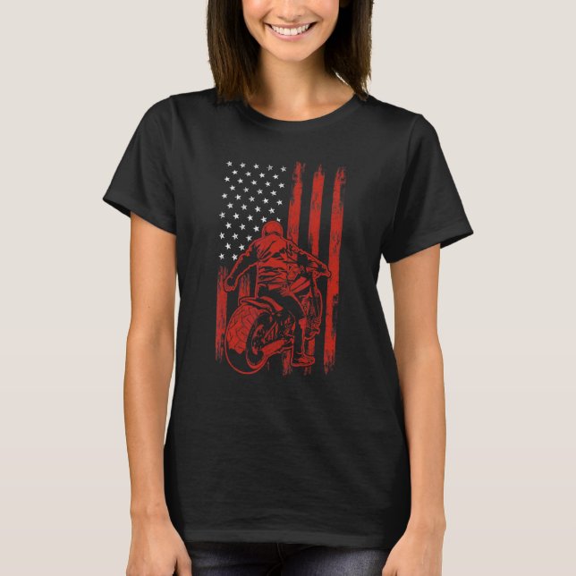 Dirt Bike  4th Of July  Boys Moto Biker Men Women T-Shirt (Front)