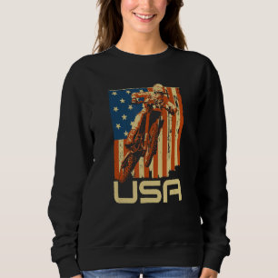 Dirt Bike 4th of July Motocross American Flag MX R Sweatshirt