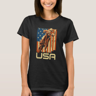 Dirt Bike 4th of July Motocross American Flag MX R T-Shirt