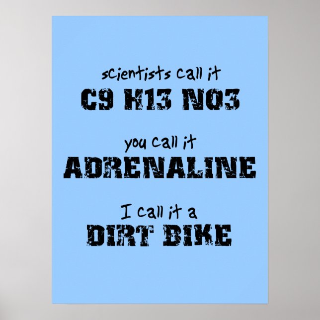 Dirt Bike Adrenaline Motocross Poster (Front)