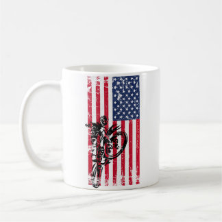 Dirt Bike American Flag 4Th July Motorbike Coffee Mug