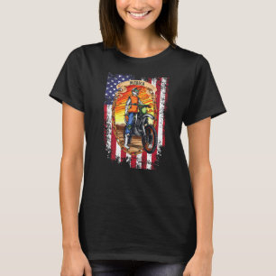 Dirt Bike American Flag Biker Motorcycle Usa 4th O T-Shirt