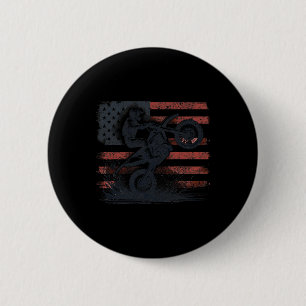 Dirt Bike American Flag Motocross 6 Cm Round Badge