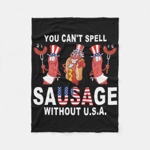 Dirt Bike American Flag Motocross Biker 4th Of Jul Fleece Blanket