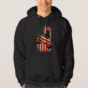 Dirt Bike American Flag Motocross Biker 4th Of Jul Hoodie