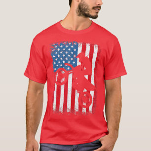 Dirt Bike American Flag Motocross Biker 4th of Jul T-Shirt