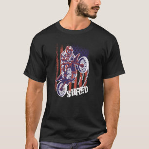 Dirt Bike American Flag Motocross Biker  Grunge Sh T-Shirt