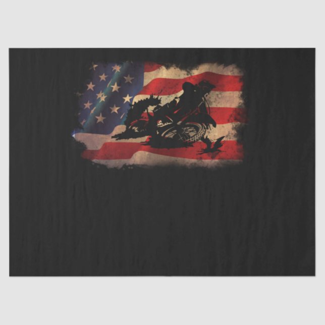 Dirt Bike American Flag Motocross Biker Tissue Paper (Front)