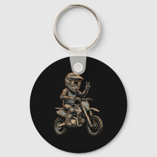Dirt Bike Art Rider Motocross Graphic Art Key Ring