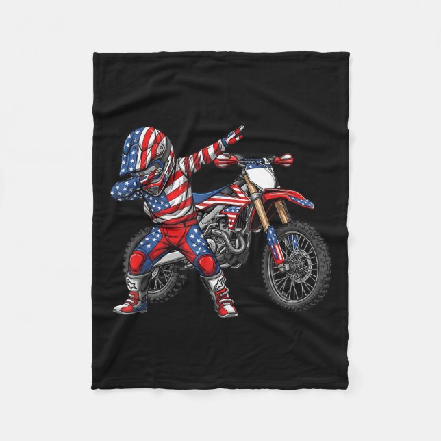 Dirt Bike Art Rider Motocross Motorcycle Dirtbike  Fleece Blanket (Front)