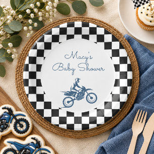Dirt Bike Baby Shower Paper Plate