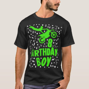 Dirt Bike Birthday Boy - Kids 8 Year Old Motocross T-Shirt
