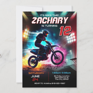 Dirt Bike Birthday Invitation | Racing Invite