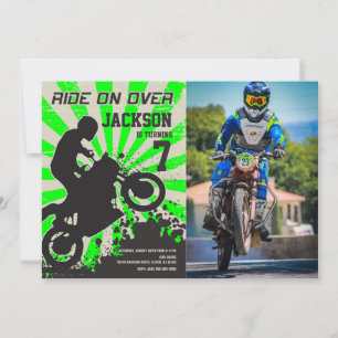 Dirt Bike Birthday Photo Invitation / Motocross