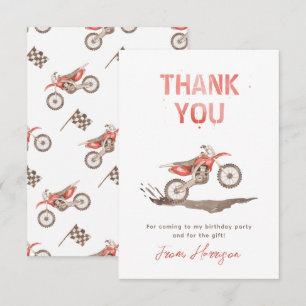 Dirt Bike Birthday Thank You Card   Bike Thank You