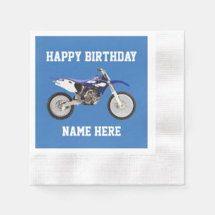 Dirt Bike Blue Birthday Sport Paper Plates Napkin