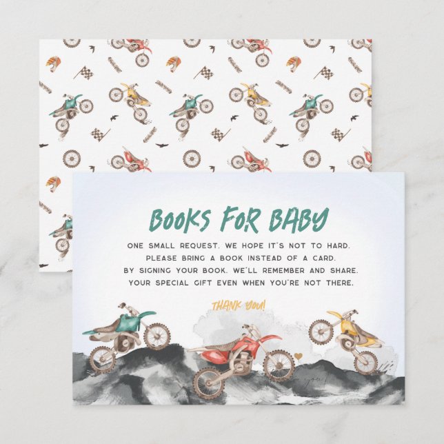 Dirt Bike Books For Baby invitation insert (Front/Back)