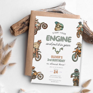Dirt bike boy 3rd birthday invitation