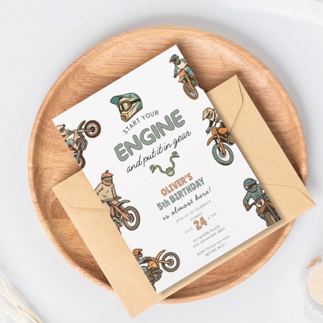 Dirt bike boy 5th birthday invitation (Creator Uploaded)